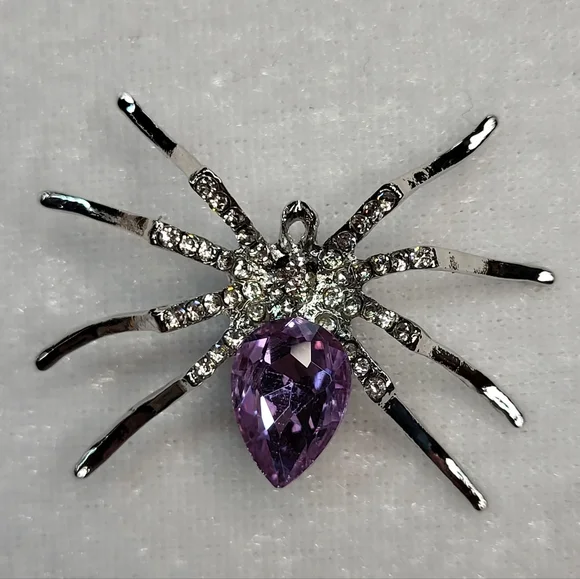 New Rhinestone Spider Brooch / Pin - Picture 1 of 3